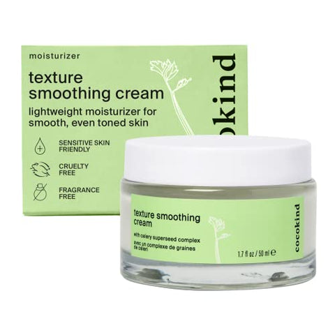 🌿🥒 Cocokind Texture Smoothing Cream | Celery-Based Lightweight Moisturizer with Celery Superseed Complex & Squalane | Cruelty-Free, Fragrance-Free - 1.7 Fl Oz 🥒🌿