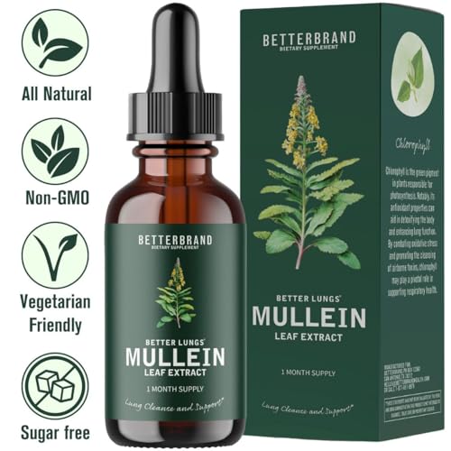 🍃🌬️ Betterbrand BetterLungs Mullein Leaf Extract | Natural Lung Support & Respiratory Health - Non-GMO, Vegetarian - 1 Month Supply 🌬️🍃