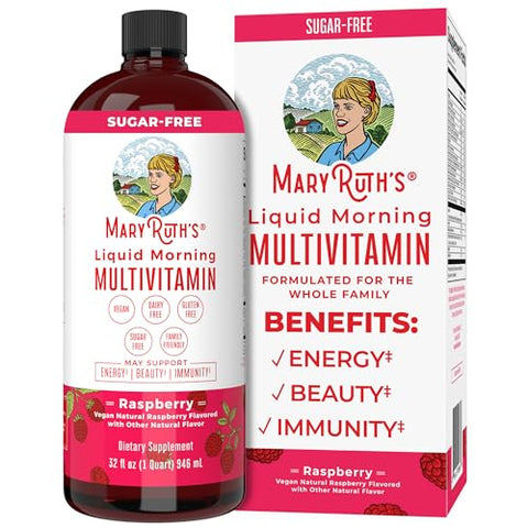 🌟 MaryRuth's Multivitamin Multimineral for Women, Men & Kids - Liquid Form, Vegan, Non-GMO - 32 Fl Oz 🌟