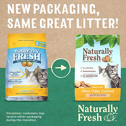 🐱💙 BLUE Naturally Fresh Ultra Odor Control Cat Litter - 26 lb | Made from Walnut Shell | Unscented 💙🐱