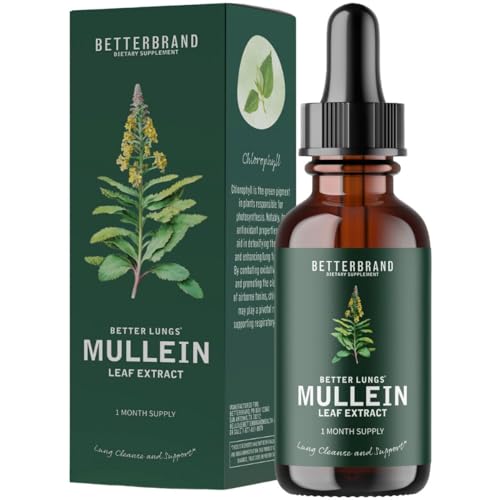 🍃🌬️ Betterbrand BetterLungs Mullein Leaf Extract | Natural Lung Support & Respiratory Health - Non-GMO, Vegetarian - 1 Month Supply 🌬️🍃