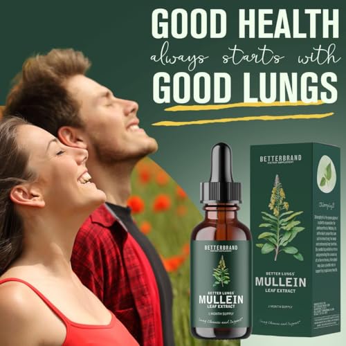 🍃🌬️ Betterbrand BetterLungs Mullein Leaf Extract | Natural Lung Support & Respiratory Health - Non-GMO, Vegetarian - 1 Month Supply 🌬️🍃